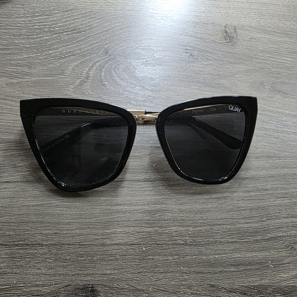 Quay Australia Black Cat-Eye Sunglasses